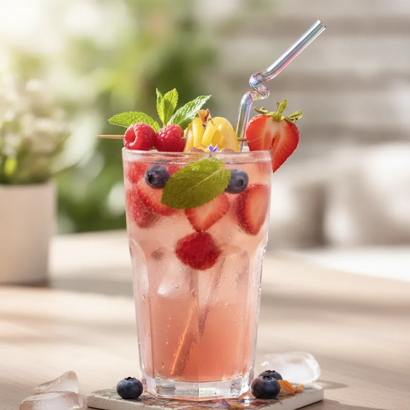 Bebida artesanal con frutas frescas