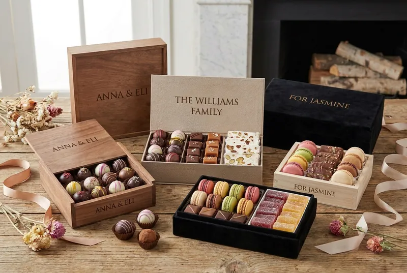 Cajas de regalo personalizadas con chocolates